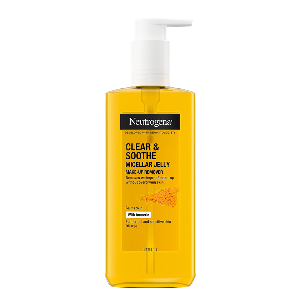 neutrogena-clear-and-soothe-micellar-jelly-makeup-remover ژل شستشو صورت زردچوبه نیتروژنا Neutrogena Clear & Soothe Micellar Jelly Make-Up Remover