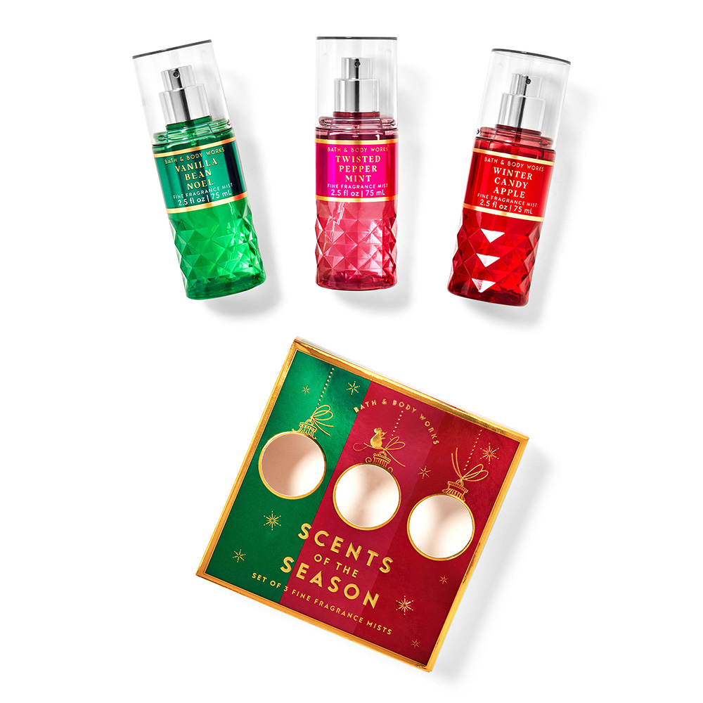 bath-and-body-works-holiday-traditions-mini-gift-box-set-items آیتم های ست هدیه بادی میست بث اند بادی مدل رایحههای فصل
