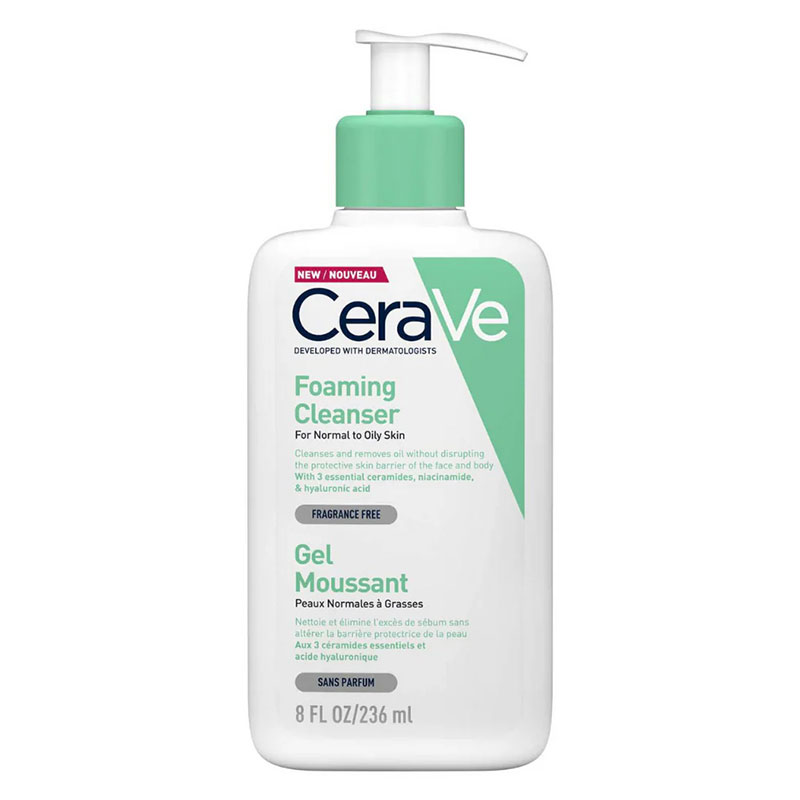 cerave-foaming-facial-cleanser فوم شستشوی صورت سراوی مدل Foaming Cleanser - مناسب پوست نرمال تا چرب