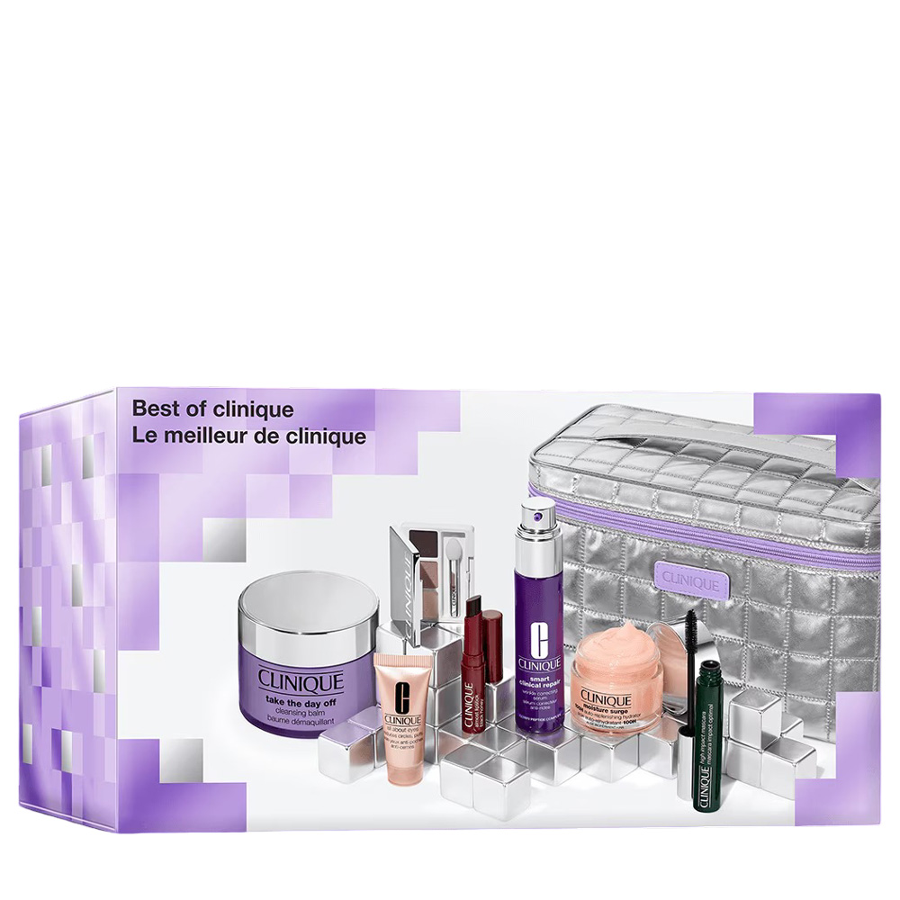 clinique-favorites-7-full-size-set ست بهترین های کلینیک شامل ۷ محصول در سایز اصلی به همراه کیف