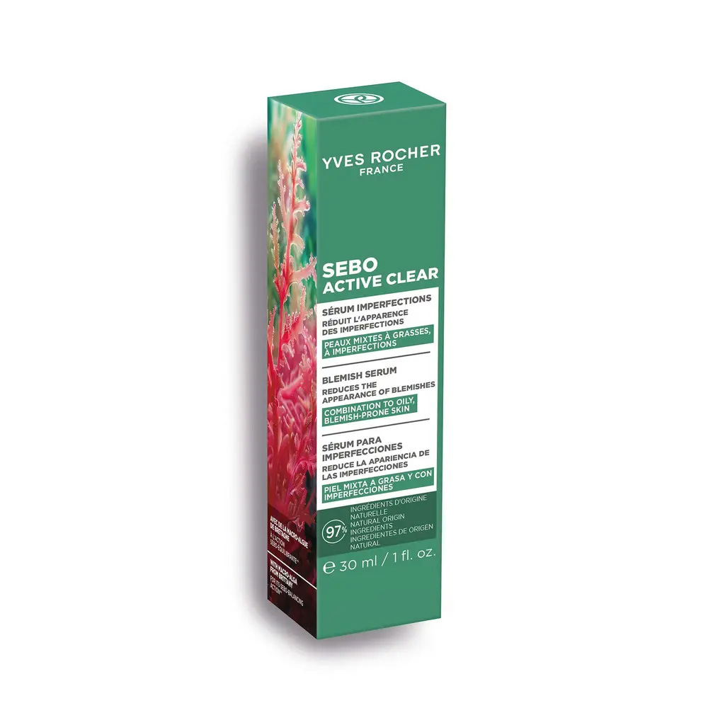yves-rocher-blemish-serum-box سرم ضد جوش ایوروشه، مدل Sebo Active Clear Blemish Serum - Image 2