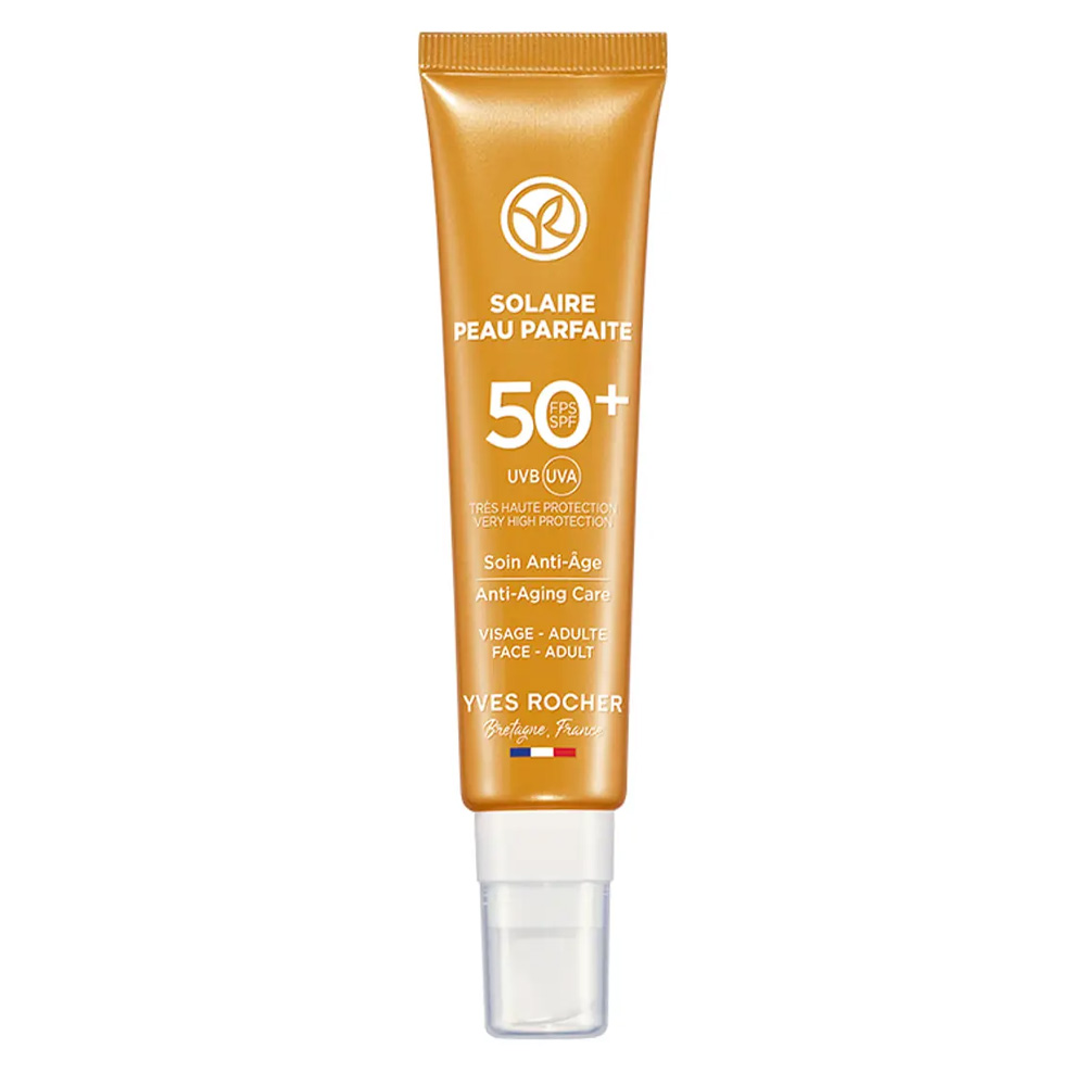 yves-rocher-solaire-peau-parfaite-spf-50-anti-aging کرم ضد آفتاب صورت ایوروشه Solaire Peau Parfaite مدل ضد پیری