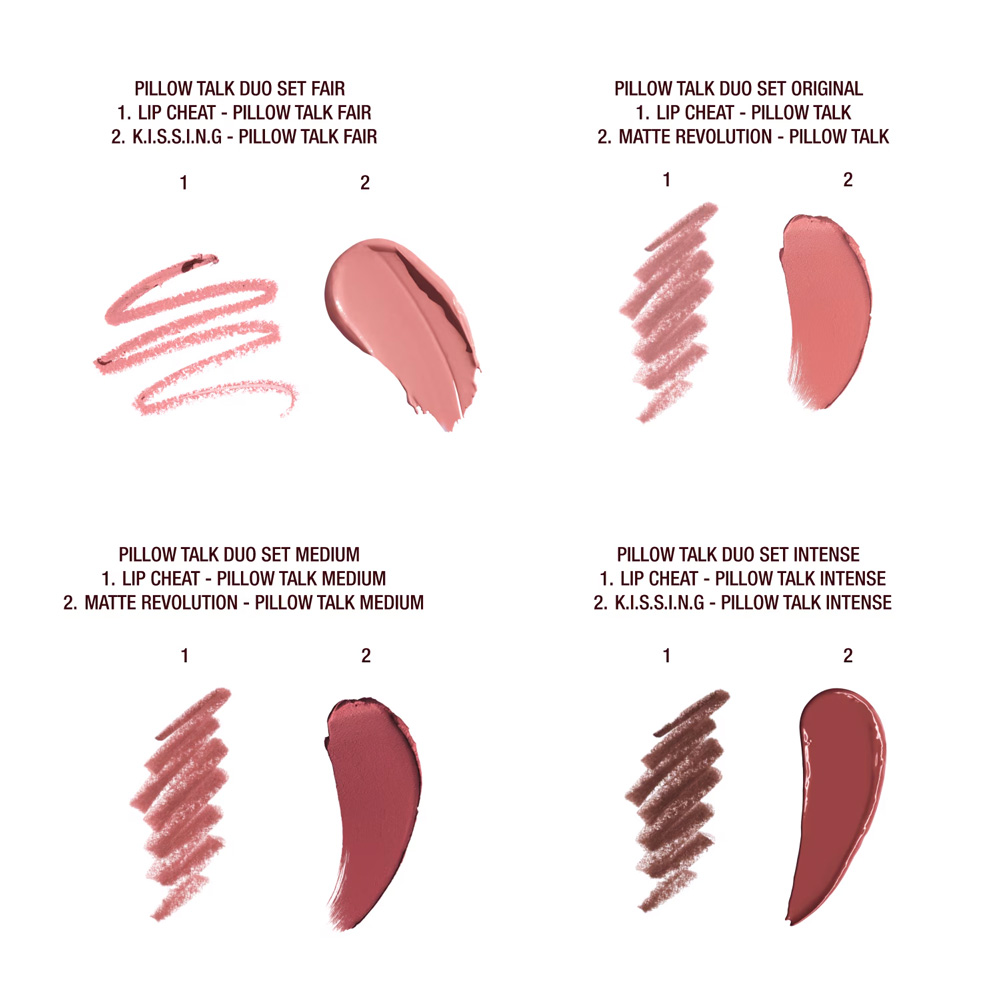 charlotte-tilbury-mini-pillow-talk-lip-set-colors ست رژ لب و خط لب شارلوت تیلبری مدل Pillow Talk - Image 2