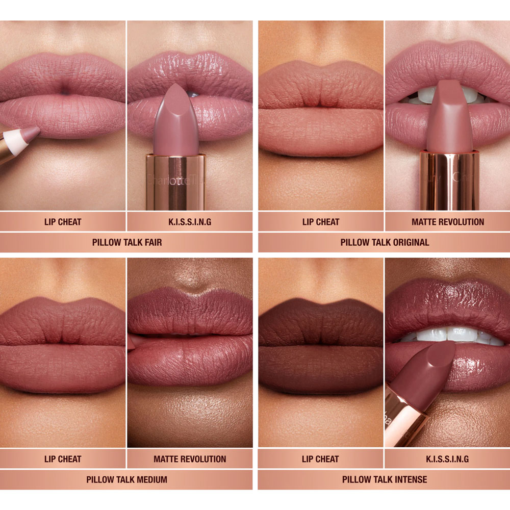 charlotte-tilbury-mini-pillow-talk-lip-set-lip-swatches ست رژ لب و خط لب شارلوت تیلبری مدل Pillow Talk - Image 3