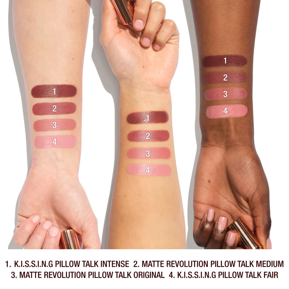 charlotte-tilbury-mini-pillow-talk-lip-set-lipstick-swatches ست رژ لب و خط لب شارلوت تیلبری مدل Pillow Talk - Image 5