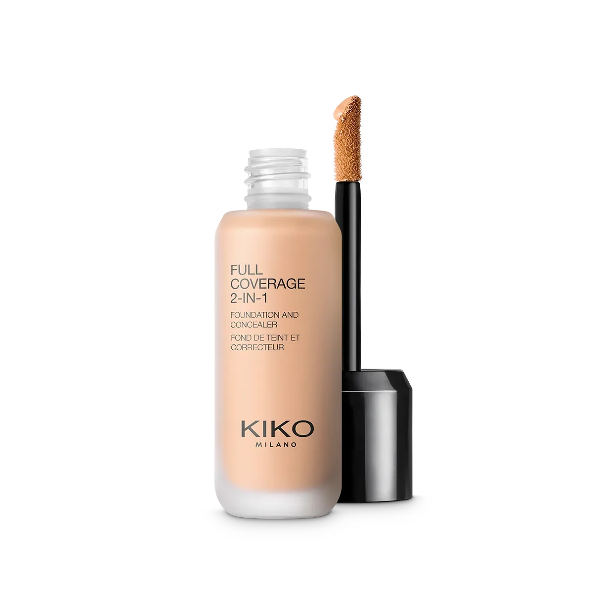 kiko-full-coverage-2-in-1-foundation-concealer-N25 کرم پودر و کانسیلر 2 در 1 کیکومیلانو، مدل فول کاور - Image 1
