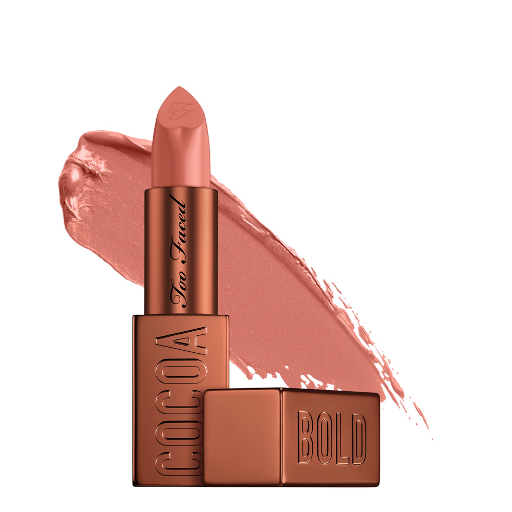 too-faced-cocoa-bold-lipstick-Hot_Chocolate رژ لب توفیسد Too Faced Cocoa Bold Lipstick کرمی نیمه مات