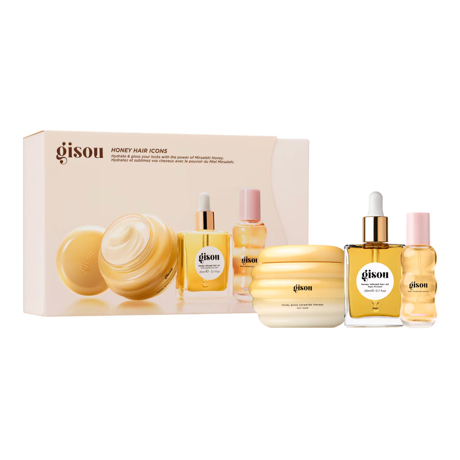gisou-honey-hair-icons-set ست مراقبت مو گیسو مدل Gisou Honey Hair Icons